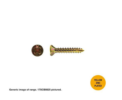 Macsim Type 17 Countersunk Head Screws Yellow Zinc Plated - Various Sizes and Quantities