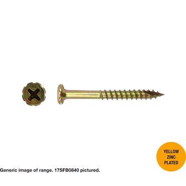 Macsim Type 17 Flower Head Fibre Cement Screws - Box of 1000 - Various Sizes in Yellow Zinc or Galvanised