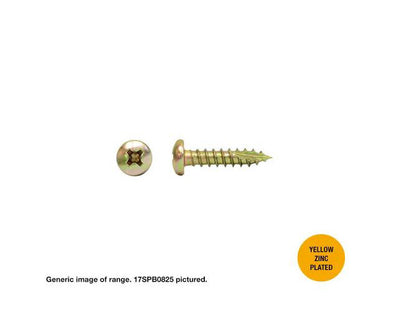 Macsim Type 17 Pan Head Screws Yellow Zinc Plated - Various Sizes