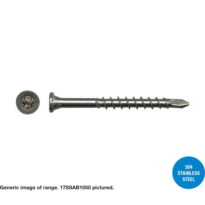 Macsim Type 17 Nail Point Torx Drive 304 Stainless Steel decking screws - 10g x length x box quantity
