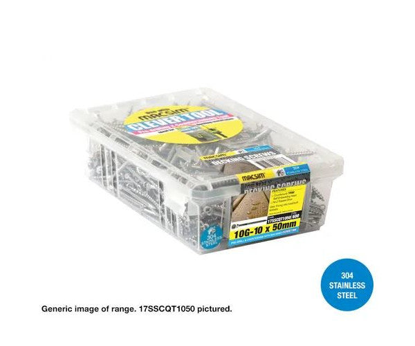 Macsim Type 17 TRIM Head Decking Screws (Square Drive) 304 Stainless Steel - Various Sizes and Quantities