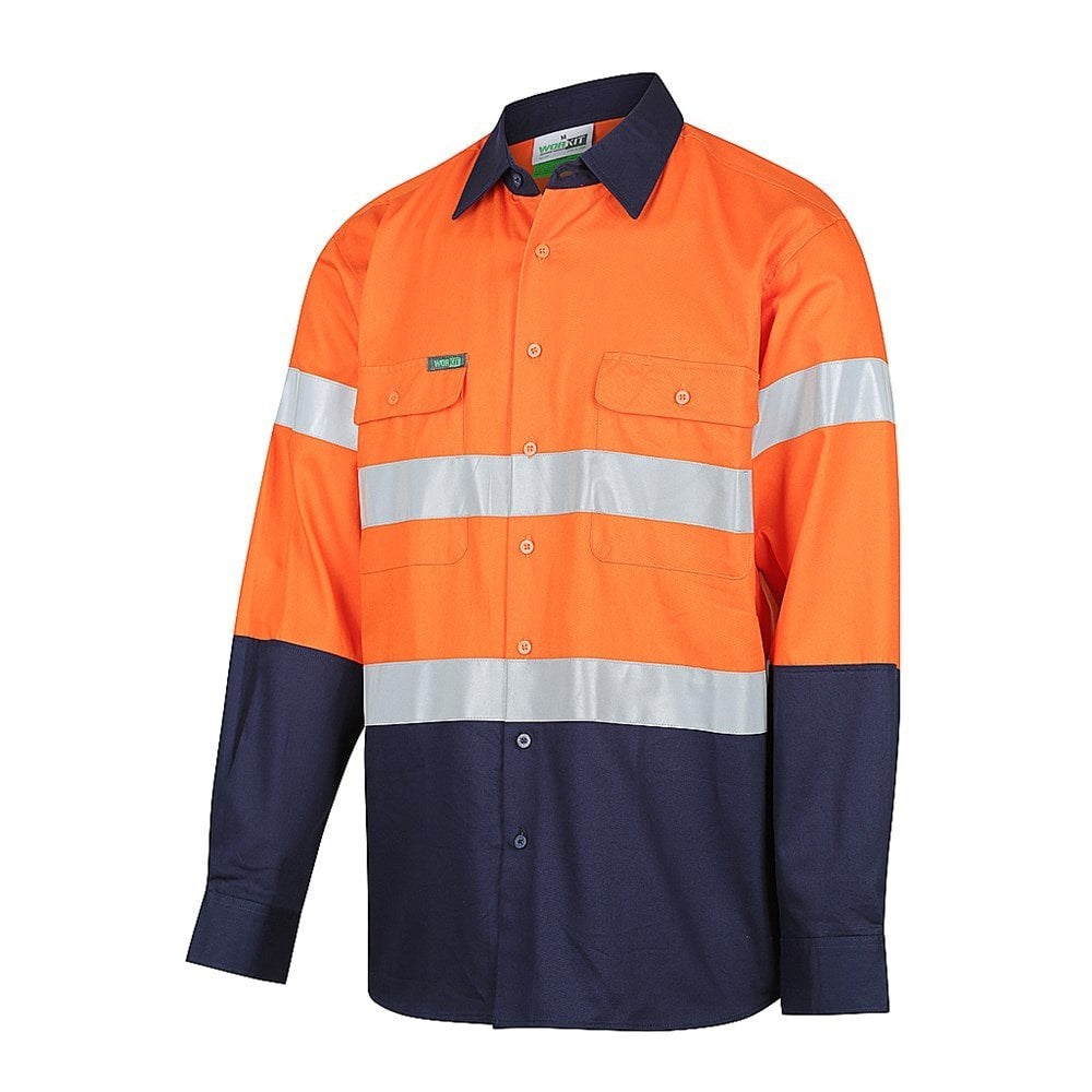 Hi Vis 2 Tone Regular Weight Taped Shirt - 3 Colour Options in Various Sizes