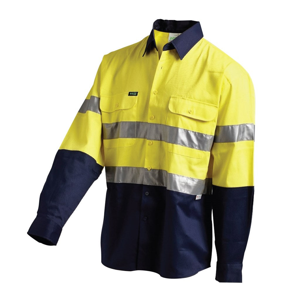 Hi Vis 2 Tone Regular Weight Taped Shirt - 3 Colour Options in Various Sizes