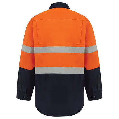 Hi Vis 2 Tone Closed Front Lightweight Taped Shirt - 2 Colour Options in Various Sizes
