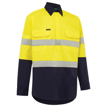 Hi Vis 2 Tone Closed Front Lightweight Taped Shirt - 2 Colour Options in Various Sizes