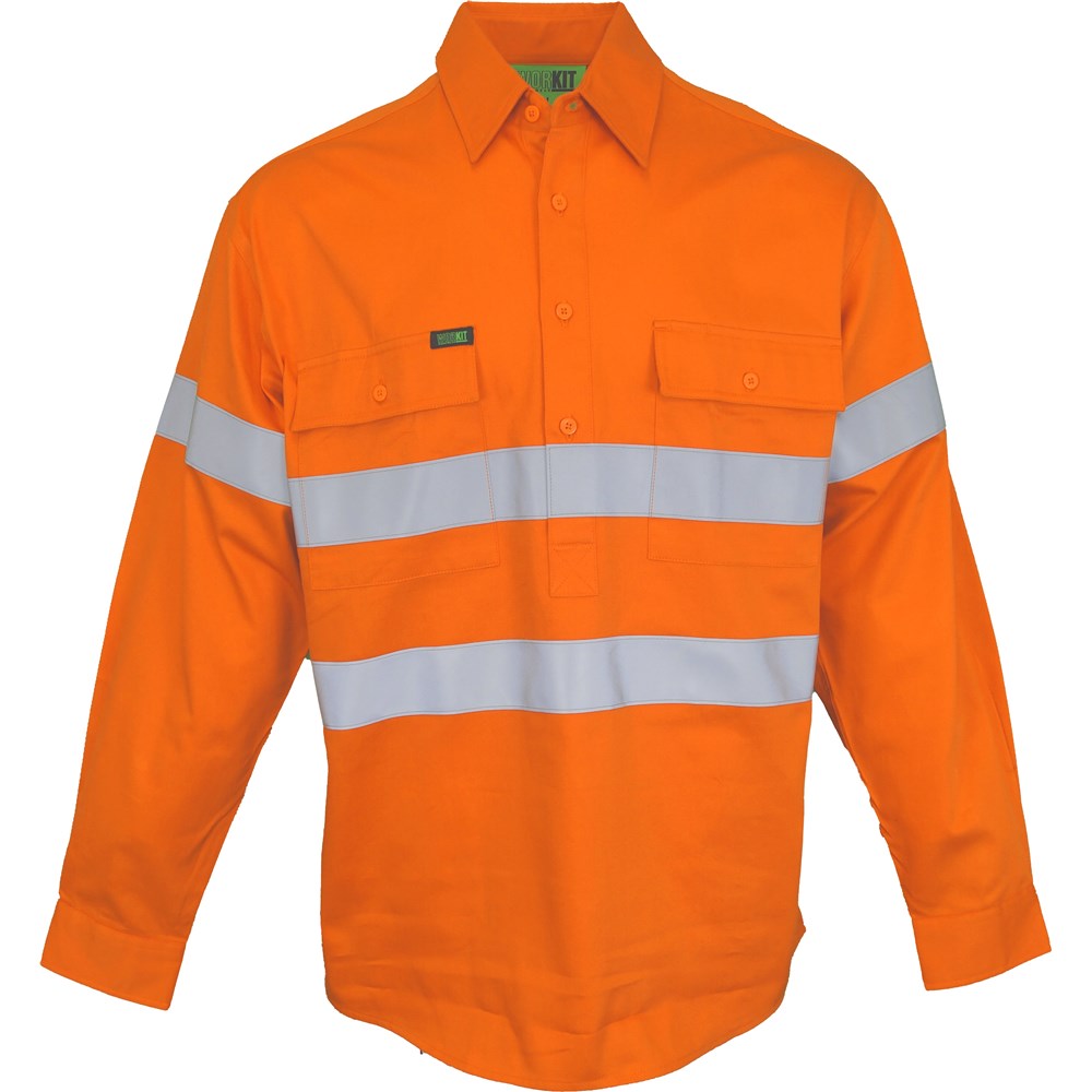 Hi Vis 2 Tone Closed Front Regular Weight Taped Shirt - 3 Colour Options in Various Sizes
