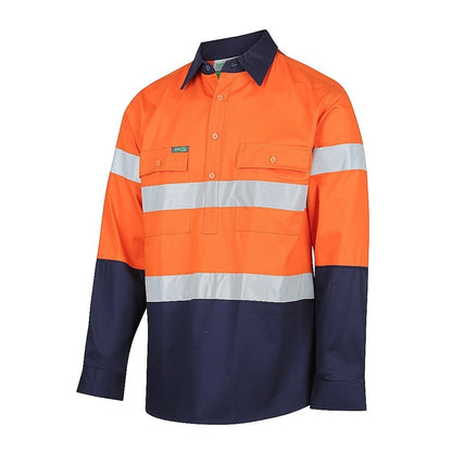 Hi Vis 2 Tone Closed Front Regular Weight Taped Shirt - 3 Colour Options in Various Sizes