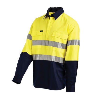 Hi Vis 2 Tone Closed Front Regular Weight Taped Shirt - 3 Colour Options in Various Sizes