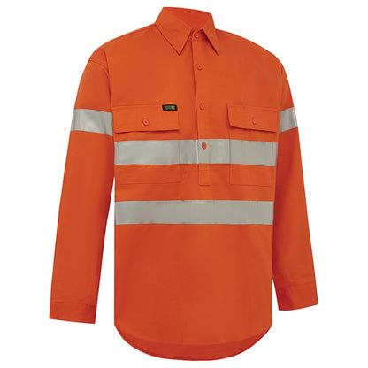 Hi Vis 2 Tone Closed Front Regular Weight Taped Shirt - 3 Colour Options in Various Sizes