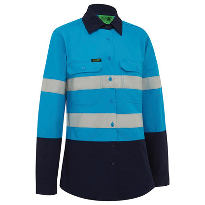 Womens Hi Vis 2 Tone Lightweight Taped Shirt