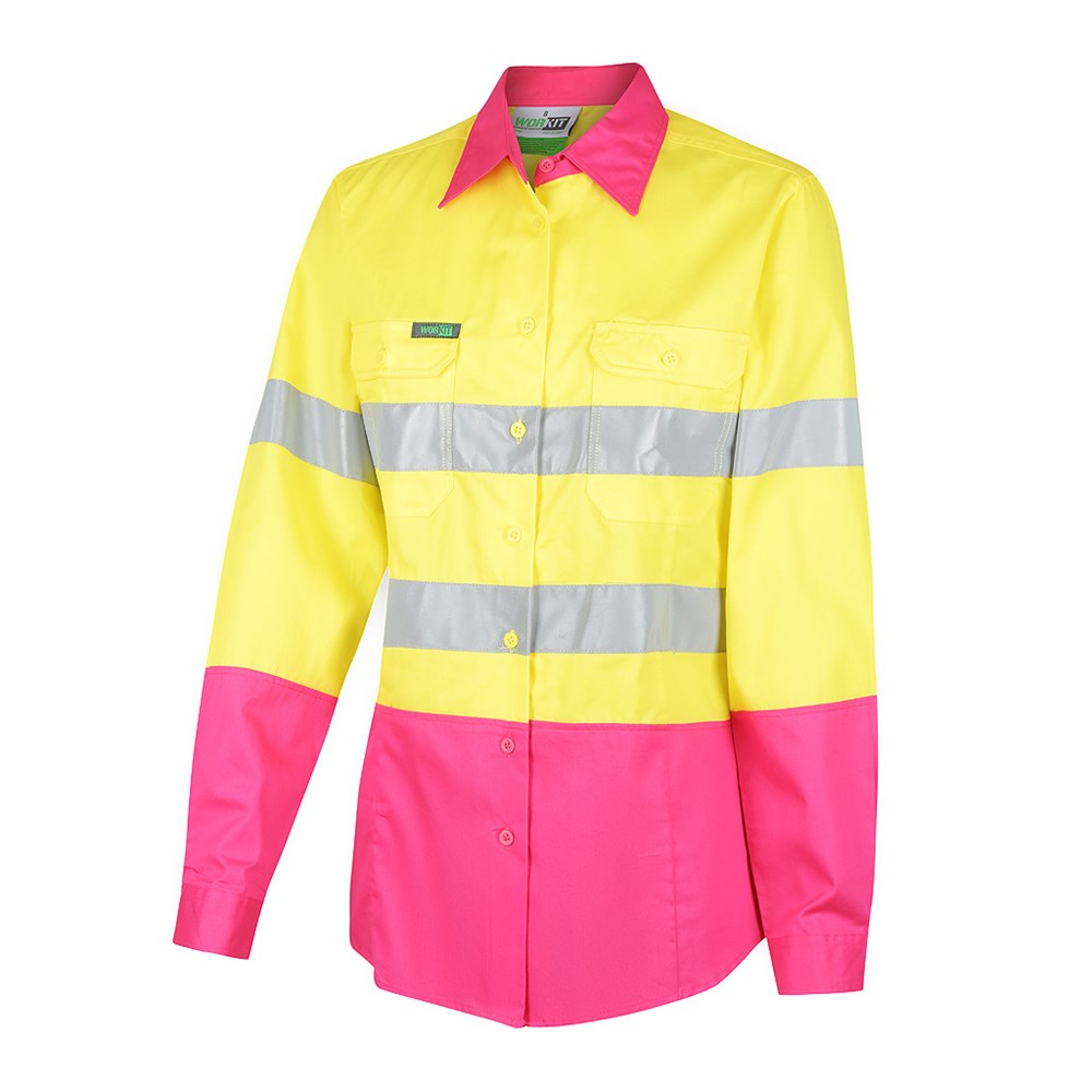 Womens Hi Vis 2 Tone Lightweight Taped Shirt