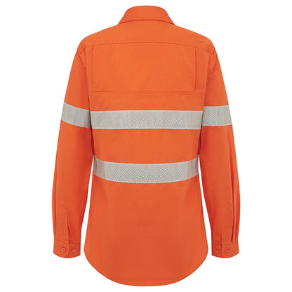 Womens Hi Vis Lightweight Ripstop Breathable Taped Shirt - 3 Colour Options in Various Sizes
