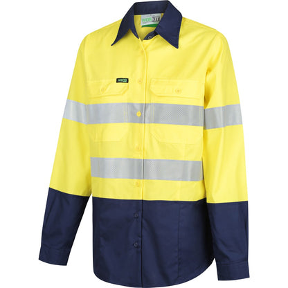 Womens Hi Vis Lightweight Ripstop Breathable Taped Shirt - 3 Colour Options in Various Sizes