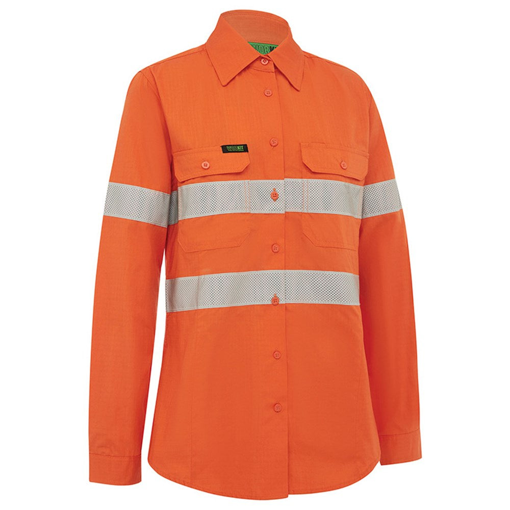 Womens Hi Vis Lightweight Ripstop Breathable Taped Shirt - 3 Colour Options in Various Sizes
