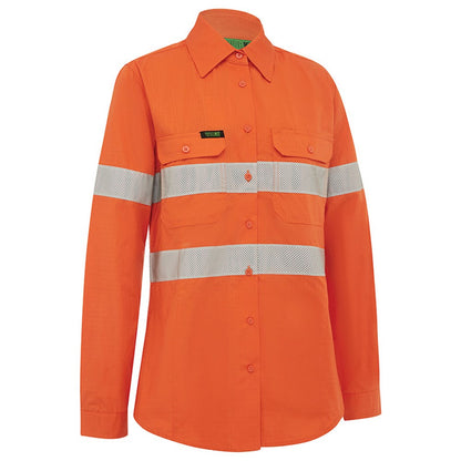 Womens Hi Vis Lightweight Ripstop Breathable Taped Shirt - 3 Colour Options in Various Sizes