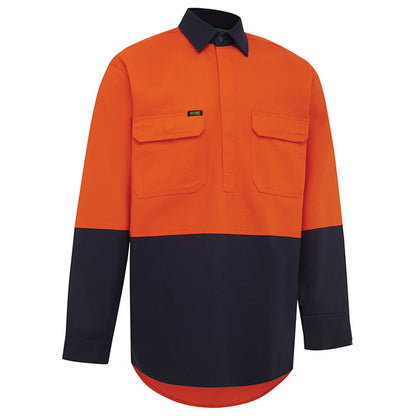 Hi Vis 2 Tone Closed Front Dual Weight Welders Shirt - 2 Colour Options in Various Sizes