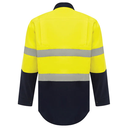 Hi Vis 2 Tone Closed Front Dual Weight Welders Taped Shirt - 2 Colour Options in Various Sizes