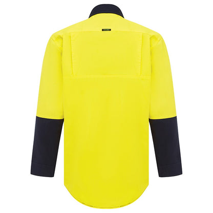 Hi Vis 2 Tone Closed Front Dual Weight Welders Shirt - 2 Colour Options in Various Sizes