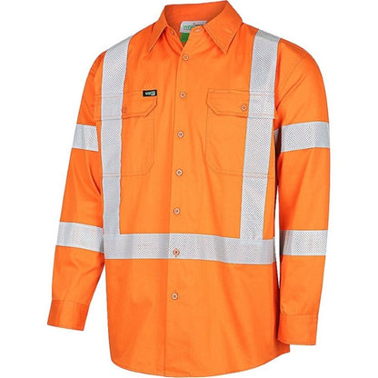 Hi Vis Lightweight NSW Rail X-Back Breathable Biomotion Taped Orange Shirt - Various Sizes