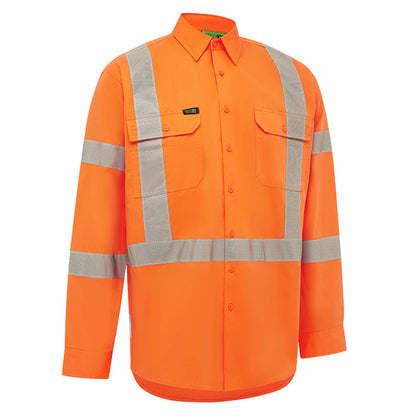 Hi Vis Lightweight NSW Rail X-Back Breathable Biomotion Taped Orange Shirt - Various Sizes