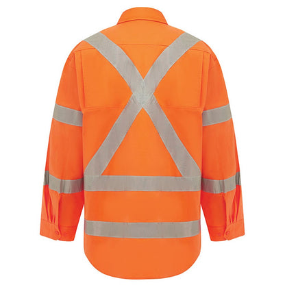 Hi Vis Lightweight NSW Rail X-Back Breathable Biomotion Taped Orange Shirt - Various Sizes
