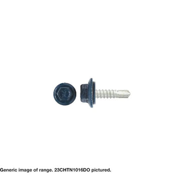 Self Drilling Galvanised Hex Washer Face Head Screw + Neoprene Washer DEEP OCEAN 10g x 16mm - Pack of 100