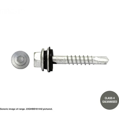 Hex Washer Face Self Drilling Screws Galvanised Neoprene Washer - Various Sizes