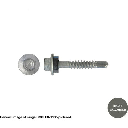 Hex Washer Face Self Drilling Screws Galvanised Neoprene Washer - Various Sizes