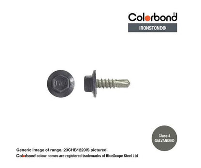 Macsim Hex Washer Face Self Drilling Galvanised PAINTED HEAD Screws - Box of 1000 - Various Sizes and Colours