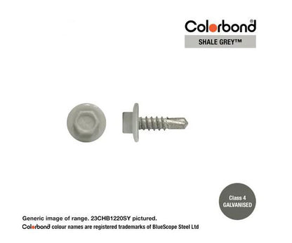 Macsim Hex Washer Face Self Drilling Galvanised PAINTED HEAD Screws - Box of 1000 - Various Sizes and Colours