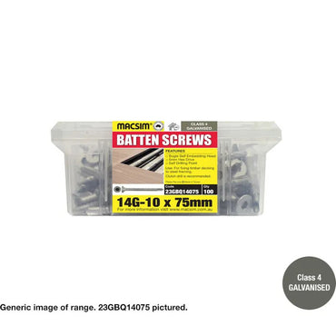 Macsim Self-Drilling Batten Screws (Hex Drive) Galvanised - Various Sizes and Quantities