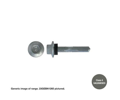 Macsim Hex Washer Face Self Drilling EXTENDED POINT Screws Galvanised - Various Sizes and Quantities with Neoprene Washer Option