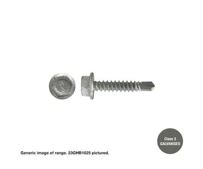Builders Mate Value Range: Hex Washer Face Self Drilling Screws Galvanised  - Box of 1000 - Various Sizes