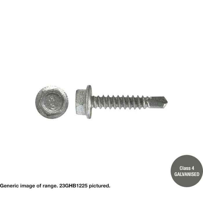 Macsim Hex Washer Face Self Drilling Galvanised PAINTED HEAD Screws - Box of 1000 - Various Sizes and Colours