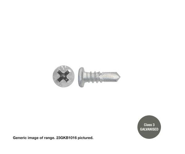 Macsim Pancake Head Self Drilling Screws (Phillips Drive) Galvanised - 10G x 16mm - Box of 1000