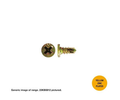 Builders Mate Value Range: Pancake Head Self Drilling Screws (Phillips Drive) Yellow Zinc Plated - Box of 1000 - Various Sizes