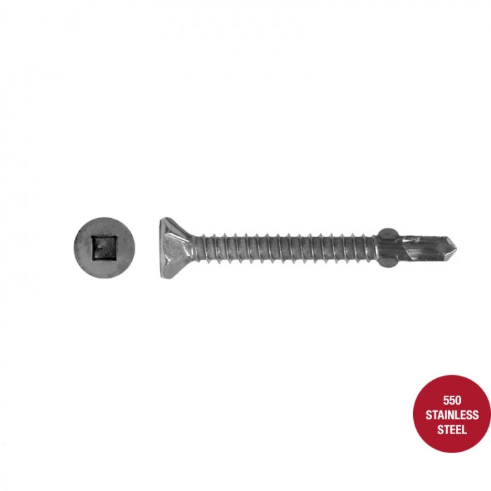 Fully Threaded Square Drive Wing-Tip Countersunk Head