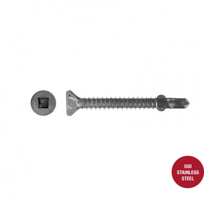 Fully Threaded Square Drive Wing-Tip Countersunk Head