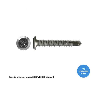 Macsim Wafer Head Self Drilling Screws (Phillips Drive) 410 Grade Stainless Steel - Box of 1000 - Various Sizes