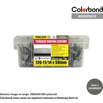 Self Drilling Galvanised Tornado Roofing Neoprene Washer Screw 12g x Length and Quantity - Painted Head Options