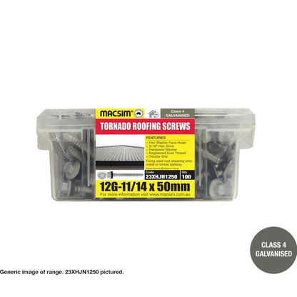 Self Drilling Galvanised Tornado Roofing Neoprene Washer Screw 12g x Length and Quantity - Painted Head Options