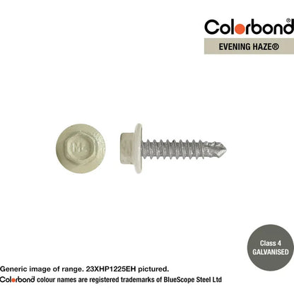 Self Drilling Galvanised Tornado Roofing Screws 12g x 25mm Box of 1000 - Painted Head Options