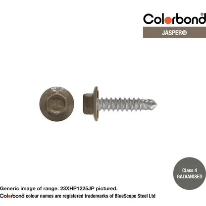 Self Drilling Galvanised Tornado Roofing Screws 12g x 25mm Box of 1000 - Painted Head Options
