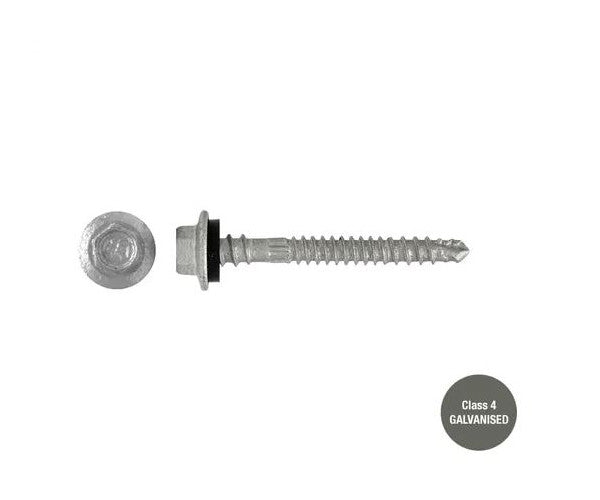 Self Drilling Galvanised Tornado Roofing Neoprene Washer Screw 12g x Length and Quantity - Painted Head Options
