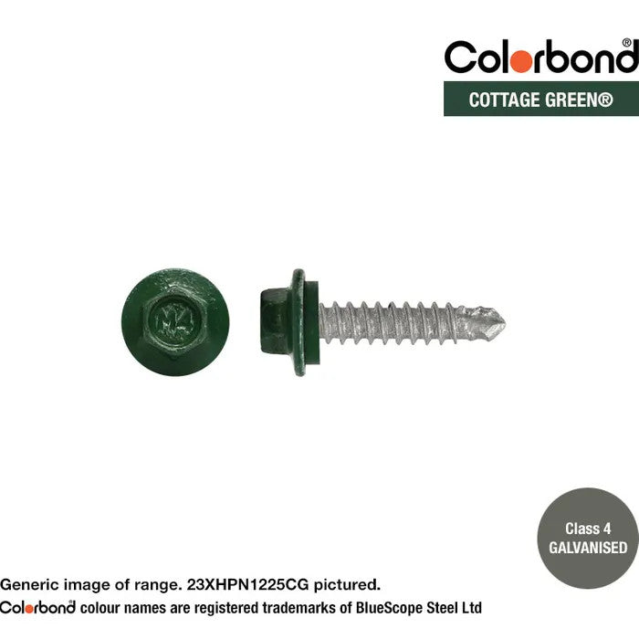 Self Drilling Galvanised Tornado Roofing Neoprene Washer Screw 12g x Length and Quantity - Painted Head Options