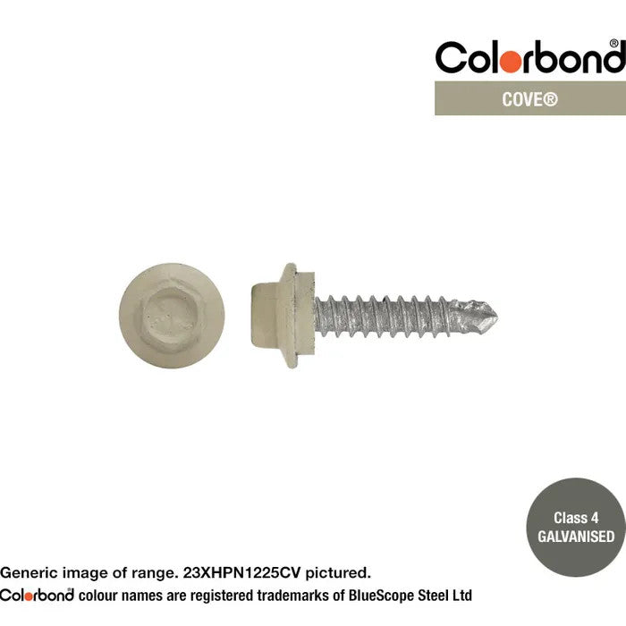 Self Drilling Galvanised Tornado Roofing Neoprene Washer Screw 12g x Length and Quantity - Painted Head Options