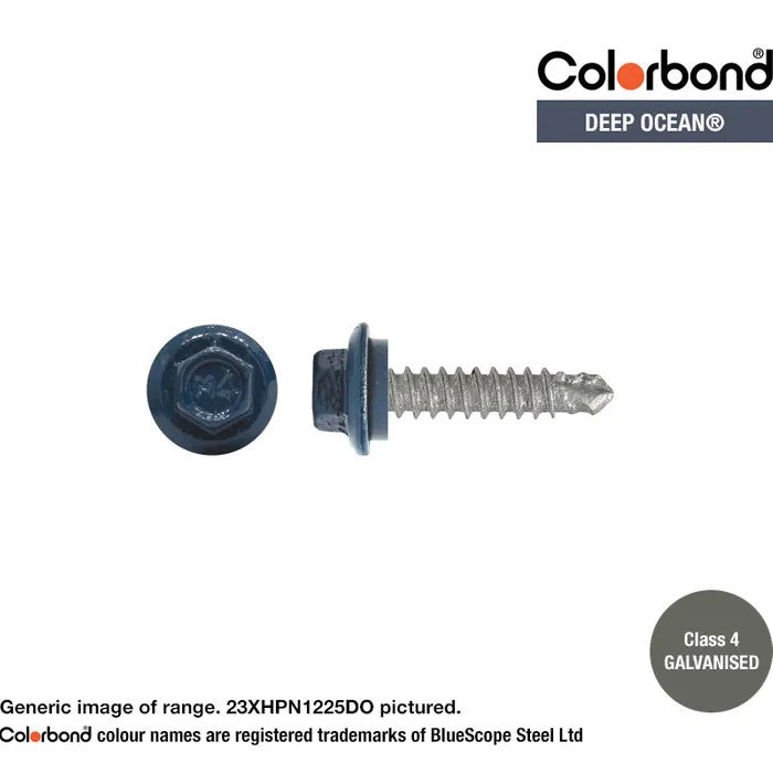 Self Drilling Galvanised Tornado Roofing Neoprene Washer Screw 12g x Length and Quantity - Painted Head Options