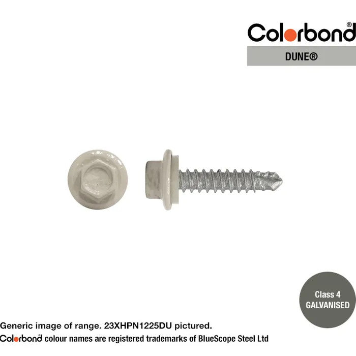 Self Drilling Galvanised Tornado Roofing Neoprene Washer Screw 12g x Length and Quantity - Painted Head Options