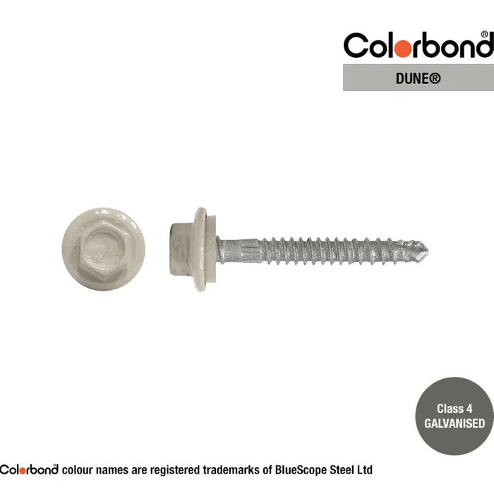 Self Drilling Galvanised Tornado Roofing Neoprene Washer Screw 12g x Length and Quantity - Painted Head Options