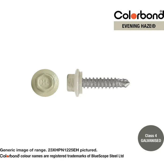 Self Drilling Galvanised Tornado Roofing Neoprene Washer Screw 12g x Length and Quantity - Painted Head Options